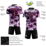 Custom Tie Dye Black-Pink Sublimation Soccer Uniform Jersey