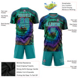 Custom Tie Dye Aqua-White Sublimation Soccer Uniform Jersey