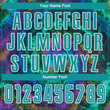 Custom Tie Dye Aqua-White Sublimation Soccer Uniform Jersey