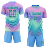 Custom Tie Dye Aqua-White Sublimation Soccer Uniform Jersey
