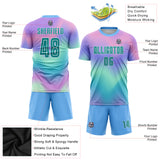 Custom Tie Dye Aqua-White Sublimation Soccer Uniform Jersey