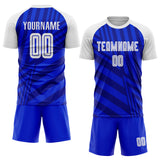 Custom Royal White-Navy Sublimation Soccer Uniform Jersey
