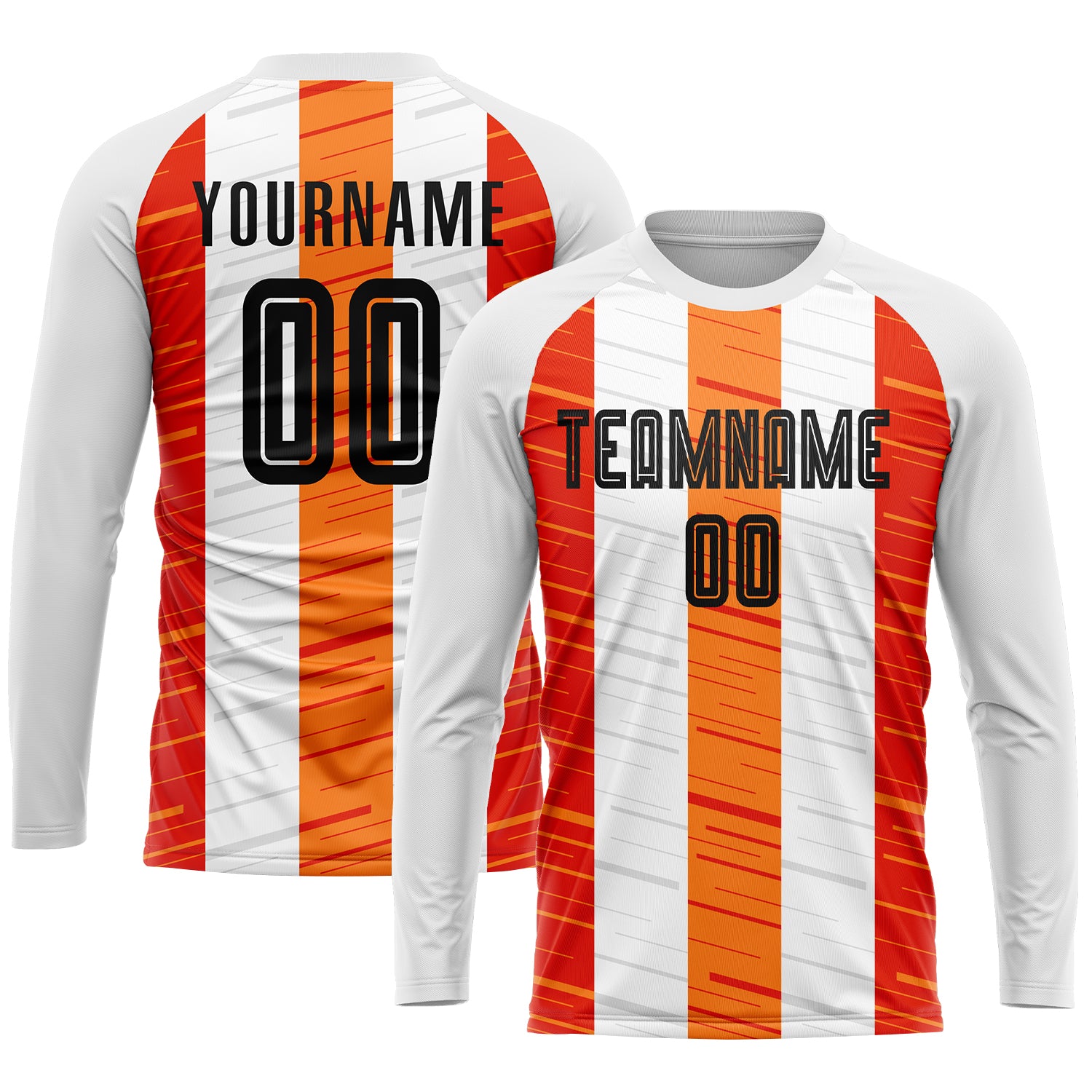 Custom White Black-Orange Sublimation Soccer Uniform Jersey