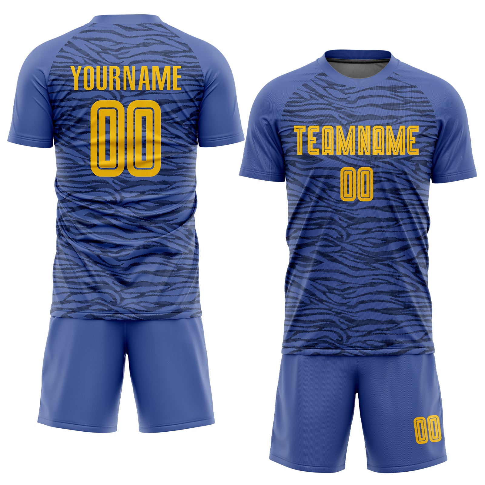 Custom Light Blue Gold-Black Third Sublimation Soccer Uniform Jersey