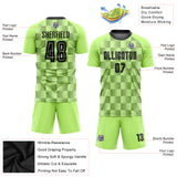 Custom Neon Green Black Third Sublimation Soccer Uniform Jersey