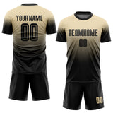 Custom Cream Black Sublimation Fade Fashion Soccer Uniform Jersey
