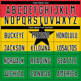 Custom Red Black Gold-Kelly Green Sublimation Ghanaian Flag Soccer Uniform Jersey