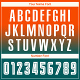 Custom Orange White-Aqua Sublimation Long Sleeve Fade Fashion Soccer Uniform Jersey