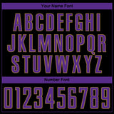Custom Black Purple-Old Gold Pinstripe Fade Fashion Sublimation Soccer Uniform Jersey