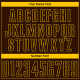 Custom Brown Yellow Pinstripe Fade Fashion Sublimation Soccer Uniform Jersey
