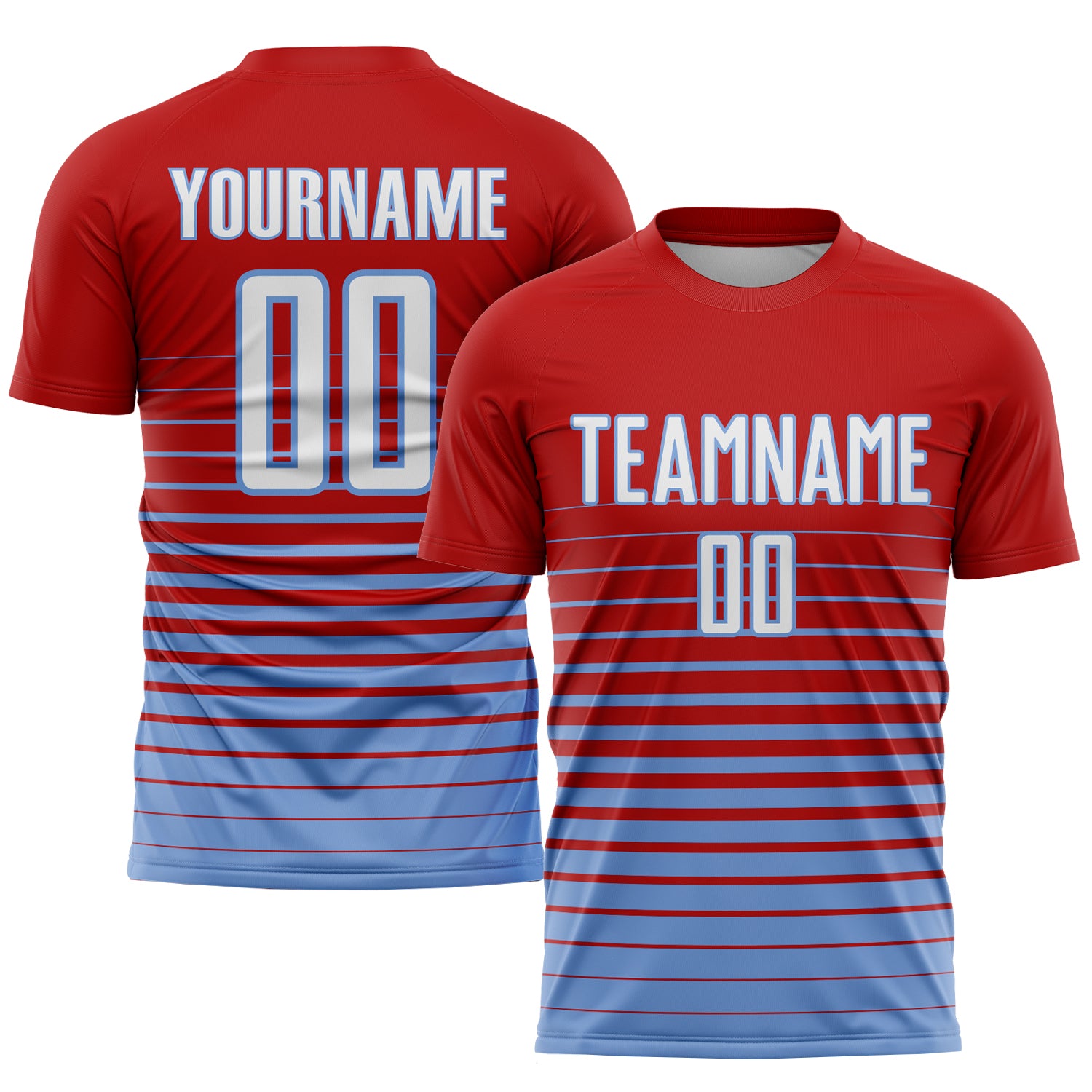 red and blue football jersey design