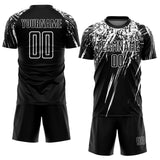 Custom Black White Sublimation Soccer Uniform Jersey