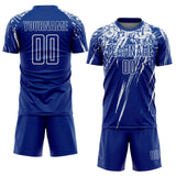 Custom Royal White Sublimation Soccer Uniform Jersey