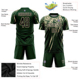 Custom Green Black-Cream Sublimation Soccer Uniform Jersey