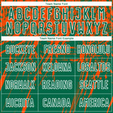 Custom Kelly Green Orange-White Sublimation Soccer Uniform Jersey