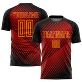 Custom Red Black-Yellow Sublimation Soccer Uniform Jersey