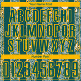 Custom Midnight Green Gold Flowers Sublimation Soccer Uniform Jersey