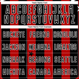 Custom Red Black-White Stars And Squares Sublimation Soccer Uniform Jersey