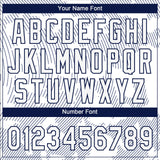 Custom White White-Navy 3D Pattern Two-Button Unisex Softball Jersey