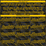Custom Black Black-Gold 3D Pattern Two-Button Unisex Softball Jersey
