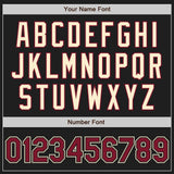Custom Black Crimson-Cream Two-Button Unisex Softball Jersey