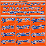 Custom Orange Royal-White Two-Button Unisex Softball Jersey