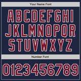 Custom Navy Crimson-White Two-Button Unisex Softball Jersey