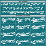 Custom Teal White Two-Button Unisex Softball Jersey