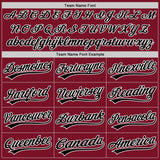 Custom Crimson Black-White Two-Button Unisex Softball Jersey