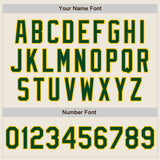 Custom Cream Green-Gold Two-Button Unisex Softball Jersey