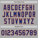 Custom Gray Royal-Orange Two-Button Unisex Softball Jersey