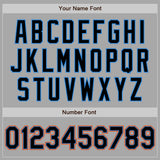 Custom Gray Black Powder Blue-Orange Two-Button Unisex Softball Jersey