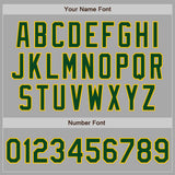 Custom Gray Green-Gold Two-Button Unisex Softball Jersey