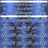 Custom Black Royal-Powder Blue 3D Pattern Two-Button Unisex Softball Jersey