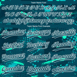 Custom Green Midnight Green-Teal 3D Pattern Two-Button Unisex Softball Jersey