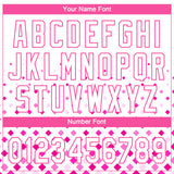 Custom Pink White 3D Pattern Two-Button Unisex Softball Jersey