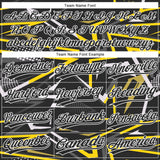 Custom Black Black-Gold 3D Pattern Two-Button Unisex Softball Jersey