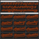 Custom Black Black-Orange Two-Button Unisex Softball Jersey