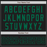 Custom Black Black-Kelly Green Two-Button Unisex Softball Jersey