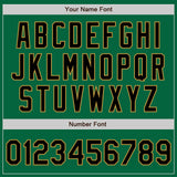 Custom Kelly Green Black-Old Gold Two-Button Unisex Softball Jersey