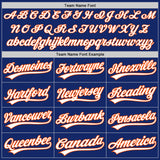 Custom Royal White-Orange Two-Button Unisex Softball Jersey