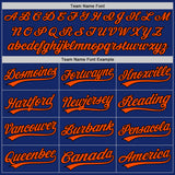 Custom Royal Orange-Black Two-Button Unisex Softball Jersey
