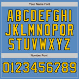 Custom Powder Blue Yellow-Black Two-Button Unisex Softball Jersey