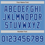 Custom Powder Blue Royal-White Two-Button Unisex Softball Jersey