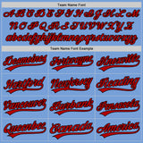 Custom Light Blue Red-Black Two-Button Unisex Softball Jersey