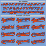 Custom Light Blue Orange-Royal Two-Button Unisex Softball Jersey