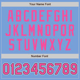 Custom Light Blue Pink-Black Two-Button Unisex Softball Jersey