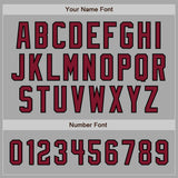 Custom Gray Crimson-Black Two-Button Unisex Softball Jersey