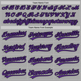 Custom Gray Purple-Black Two-Button Unisex Softball Jersey