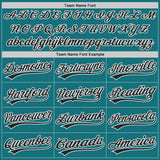 Custom Teal Black-White Two-Button Unisex Softball Jersey